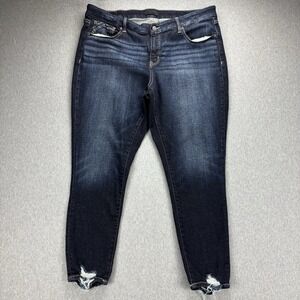 Buckle Black Jeans Womens 36x27 Blue Denim Distressed Ankle Skinny Leg Retro Y2K